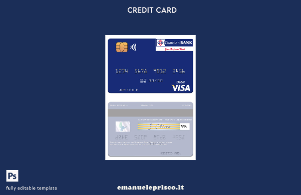 modello di carta di debito visto Kenya Guardian Bank in stile verificato